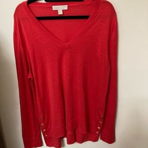Michael Kors V-neck Sweater With Side Buttons